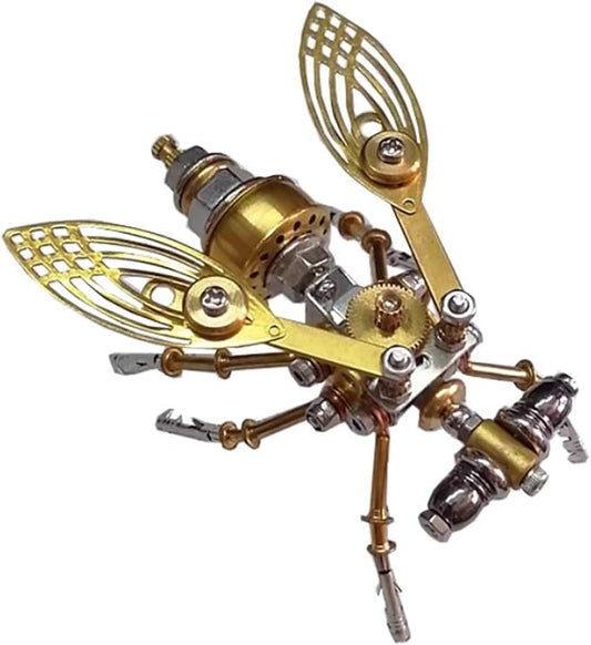 Steampunk Metal Insect Bug Sculpture Mechanical Insect Clockwork 3D Steampunk Metal Puzzle Kits for Adults (Drosophila melanogaster)