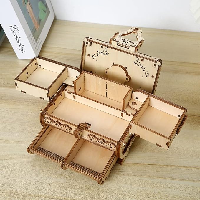 3D Wooden Puzzles Antique Box - Store Your Jewelry - DIY Gift Box, Brainteaser and Puzzle for Christmas/Birthday,Gifts for Adults and Teens to Build Combination