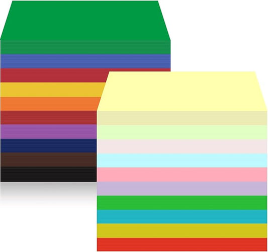 Yahenda 500 Pieces Construction Paper Lightweight 12'' x 18'' Colored Card Stock Bulk Craft Printer Paper for Drawing Art DIY Craft Scrapbook Party(Assorted Color)