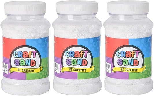 The Dreidel Company Craft Sand Art for Kids, Sand Play DIY Drawing, Messy Play, Sensory, Sand Decorations, 22 Oz, Red (3-Pack) (White, 3-Pack)