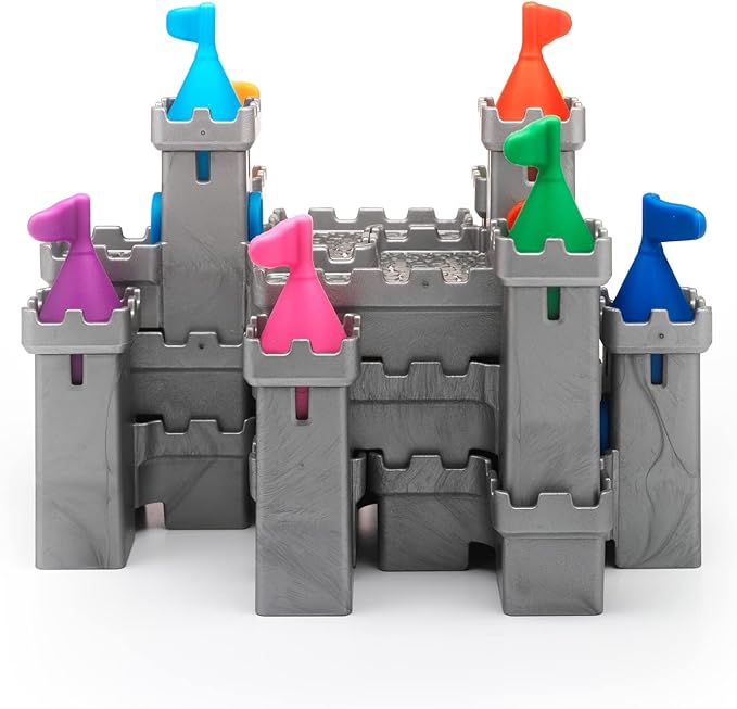 SmartGames Tower Stacks Castle Building Game with 80 Challenges for Ages 8-Adult