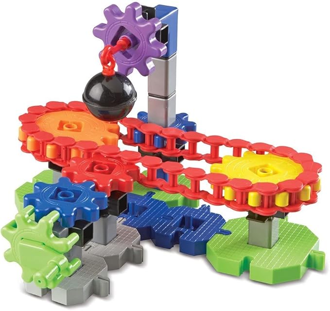 Learning Resources Gears! Gears! Gears! Machines in Motion,116 Pieces, Ages 5+, STEM Toys, Gear Toy, Puzzle, Early Engineering Toys