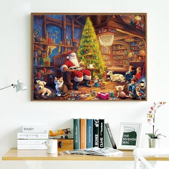 500 Piece Puzzles for Adults Santa Claus Family 20.5 x 15 Inch 500 Piece Jigsaw Puzzles for Adults Christmas Puzzles 500 Pieces for Adult Holiday Educational Challenge Toy