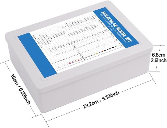 Swpeet 307 Pcs Molecular Model Kit for Organic and Inorganic Chemistry - Chemistry Molecular Model Student and Teacher Set - 126 Atoms & 30 Orbitals & 150 Links & 1 Short Link Remover Tool