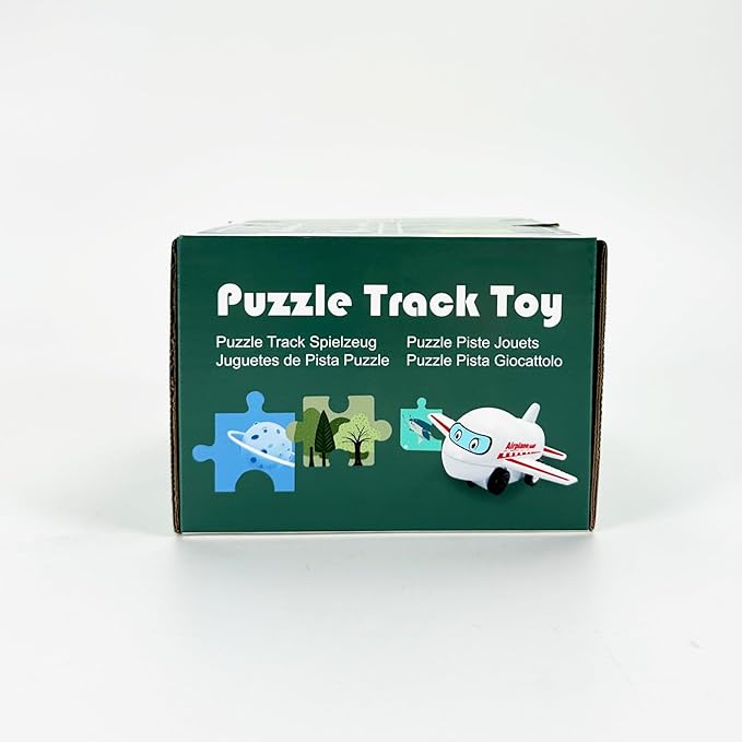 Plastic Puzzles for Kids Ages 3-5 with A Cute Vehicle, Toddler Puzzle Track Play Set Gift, Race Tracks for Kids 3-5, Toys for 3 4 5 6 Year Old Boys Girls, Montessori Toys for Toddler