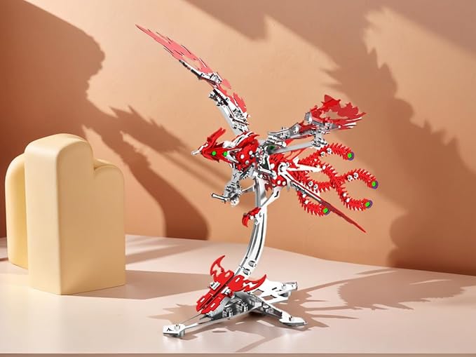 Epic Legend Metal 3D Puzzle for Adults -Rising Phoenix Rise from The Ashes: The Eternal Phoenix Metal Puzzle I Inspired by The Spirit of rebuilding of Arizona(Red)