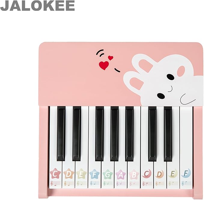 Kids Piano Keyboard, 18 Keys Digital Piano for Kids, Mini Music Educational Instrument Toy, Wood Toy for Toddlers Girls Boys (Pink)