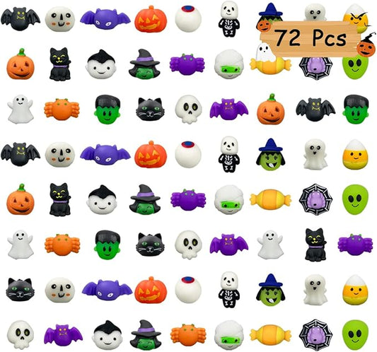 72 PCS Halloween Mochi Squishy Toys Squishies Halloween Toys for Kids Girls Boys Halloween Party Favors Halloween Treat Bags Gifts