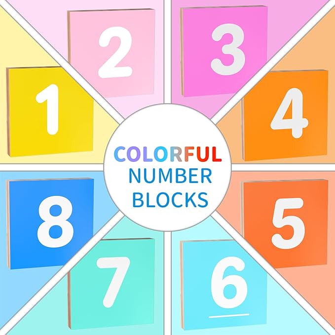 SEPHIX Montessori Math Toys for 3-5 Year Olds – Wooden Preschool Learning Toys with Number Blocks, Sensory Counting Board & Tracing Stylus – Kindergarten Educational Manipulatives Gift for Boys Girls