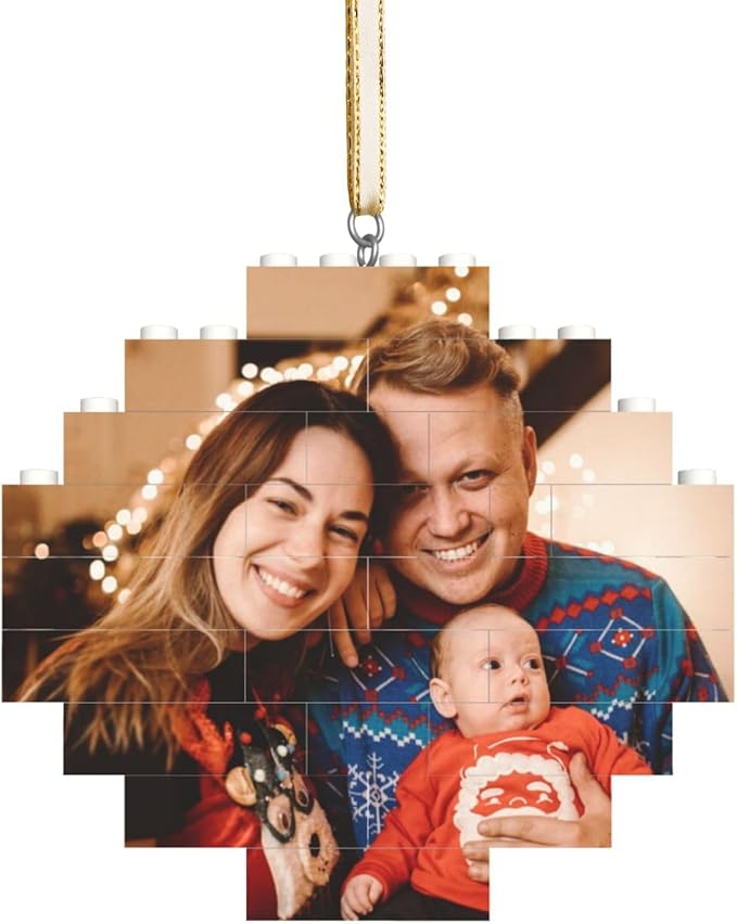 Custom Building Brick Personalized Photo Block Puzzle Valentines Day Gifts Building Block Family Portrait Photograph DIY Gifts for Women, Men,Kids Horizontal Shaped Brick Puzzle (Diamond)