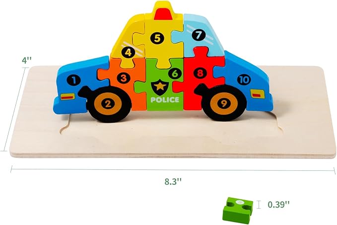 6 Pack Wooden Vehicle Toddler Puzzles for Kids Ages 3 4 5 6, Baby Montessori Toys for Kids Age 3 Years+, Transport Vehicles Learning Jigsaw Toys for Boy Girl Ideal Gift