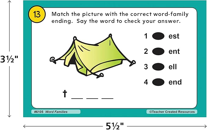 Teacher Created Resources Power Pen Learning Cards: Word Families (6105)