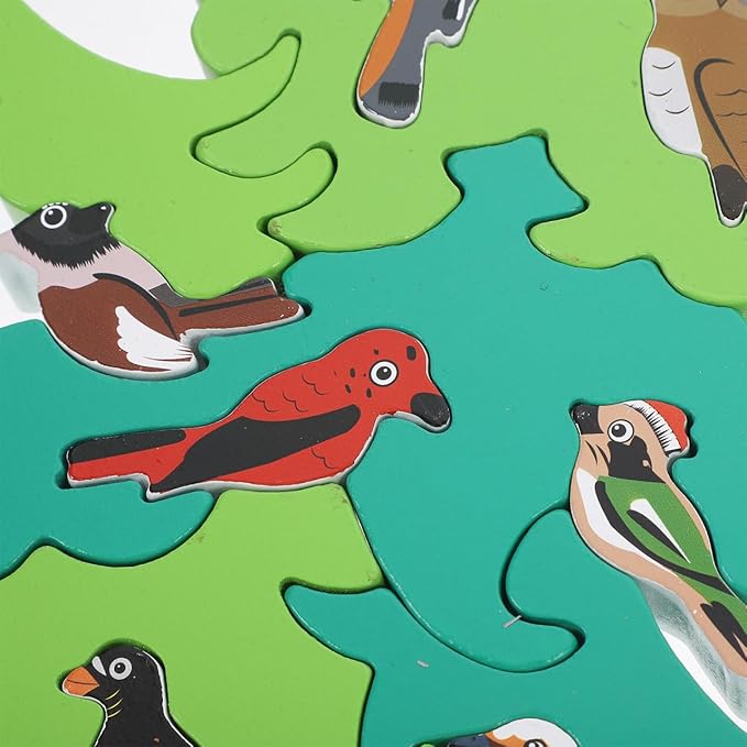 TOYANDONA 1 Set of Baby 3D Jigsaw Puzzle Wooden Tree Bird Shaped Montessori Toy Educational Preschool Learning Toys for Infant Toddlers Boys Girls