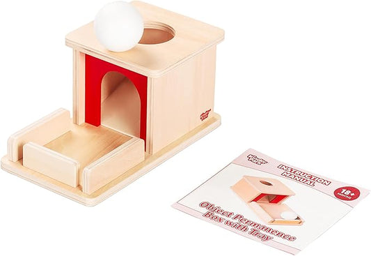 Montessori Wooden Object Permanence Box Toys for Babies, Ball Drop Toy with Tray for 18+ Months Kids, Fine Motor Toys for 2 3 Years Old, Sensory Toy Early Age Learning Materials