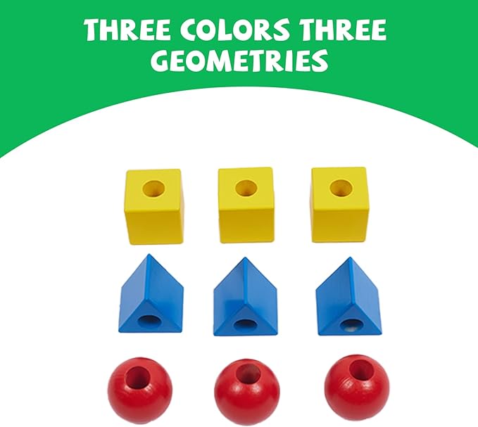 Montessori Toys for 1 2 3 Years Old - 3 Colored Cubes on Wooden Peg Toys, Baby Game for Color Recognition Shape Sorter, Montessori Materials Wooden Sorting and Stacking Toys for Boys and Girls Gift