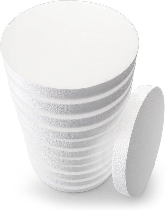 ZOOFOX 12 Pack 8 Inch Foam Circles for Crafts, Round Polystyrene Disc for Arts and Crafts Supplies, Modeling, Sculpture, DIY Projects