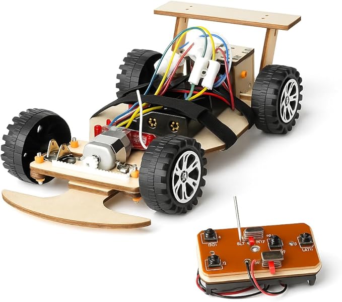 STEM Wooden Racing Car Kit for Kids Age 8-12 – DIY Science Experiment, Wood Building Project, Perfect Educational Gift for Boys & Girls 8 9 10 11 12 Years Old
