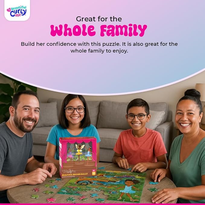 Beautiful Brown Ballet 64 Piece STEAM Jigsaw Puzzles for Kids (Ages 4–12) Educational Dance & Arts Puzzle - Diverse Ballerina Theme, Gift for Preschool & School Age Children - 19x14 Inches