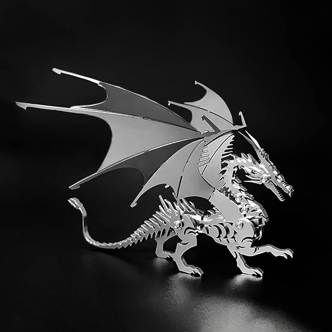 3D Metal Model Kits, Mechanical Fire Breathing Dragon 3D Metal Puzzle,Steel Warcraft Collection DIY Animal Brain Teasers Simple 3D Puzzles Home Decor Art Craft Gifts Toys for Adult