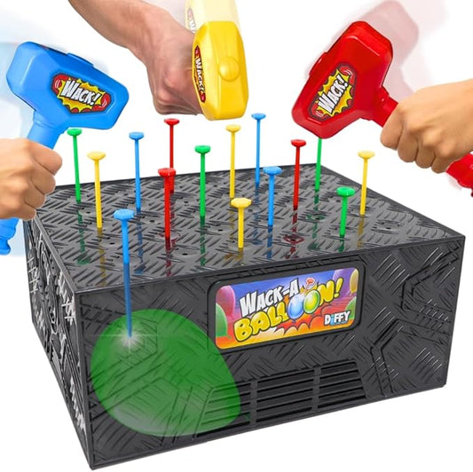 Wack A Balloon Party Edition - Fun for Kids and Adults, Strategy Balloon Popping Game, Perfect for Parties, Game Night, Family Bonding, Classrooms, Popular Social Media Games, Ages 4+