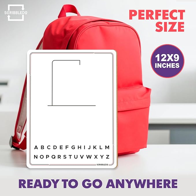 SCRIBBLEDO Hangman Board Game 9”x12 Dry Erase Double-Sided Whiteboard with Blank Writing Surface Hang Man Games Reusable Portable Erasable Hangman Game for Travel Classrooms Homeschool Family Fun