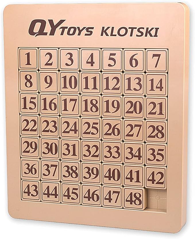 LiangCuber QY Toys 48 Klotski Puzzle Magnetic Sliding Number Puzzle ABS 7x7 Klotski Brain Teasers Toy Tangram Jigsaw Intelligence
