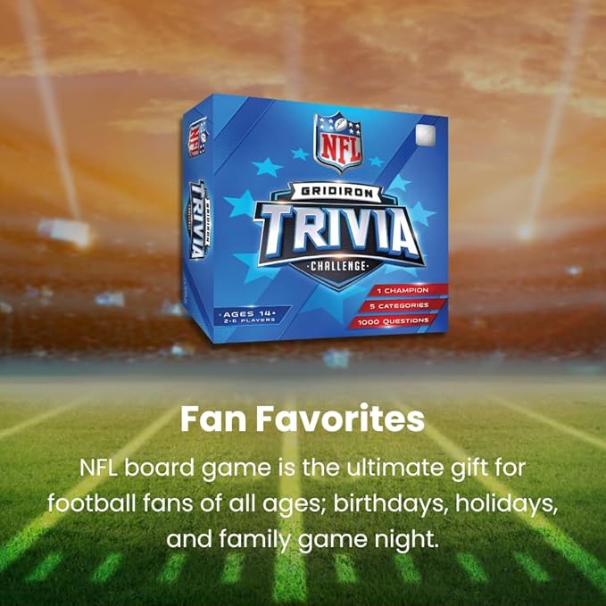 Masterpieces Family Game - NFL Gridiron Trivia Challenge - Officially Licensed Game for Kids & Adults