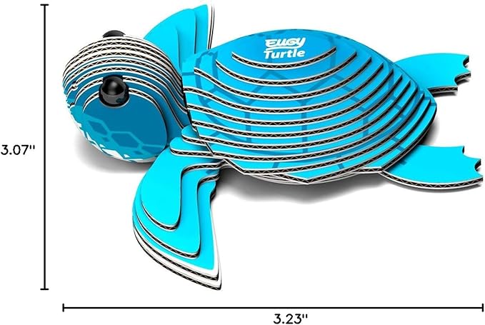 Eugy Sea Turtle 3D Puzzle, 26 Piece Eco-Friendly Educational Toy Puzzles for Boys, Girls & Kids Ages 6+