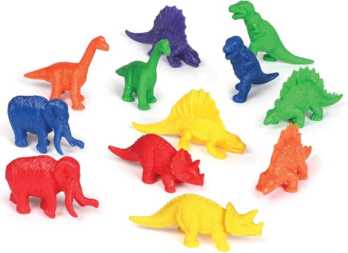 Learning Resources Mini-Dino Counters - 108 Pieces, Ages 3+ Toddler Learning Toys, Dinosaurs for Toddlers, Dinosaurs Action Figure Toys, Kids' Play Dinosaur and Prehistoric Creature Figures