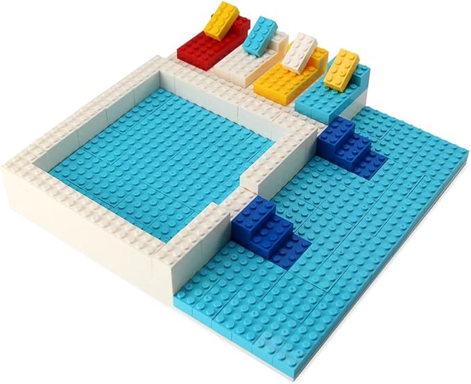Feleph 100pcs 2x4 Bricks Medium Azure Pieces Parts Classic Building kit Creative Play Set Basic Blocks Toy Accessories Compatible with 3001 Major Brands