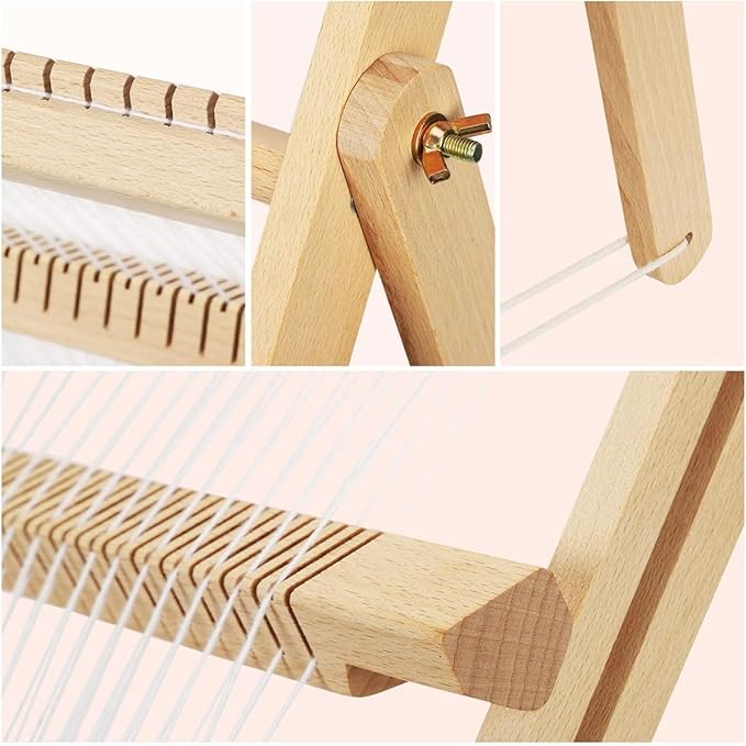 Sawvolker Weaving Loom with Stand 25.2" HX19.3 W,Wooden Multi-Craft Weaving Loom Arts & Crafts, Extra-Large Weaving Frame Loom,Develops Creativity Frame Loom Kit for Beginner,Adult,Kids,Loom Large