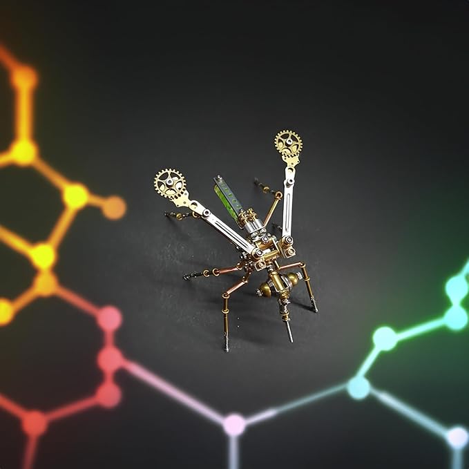 Steampunk Metal Insect Bug Mechanical Sculpture Clockwork 3D Steampunk Metal Puzzle Insects Mosquito Model Personalized Gifts Mind Relaxation Building Project (Mosquito)