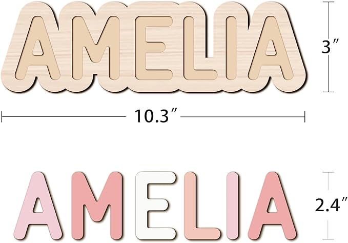 Personalized Name Puzzle - Custom Wooden Puzzle for Toddlers 1-3 - Unique Baby Shower, Christmas & 1st Birthday Gift for Boys and Girls - Keepsake Montessori Toy (Wave)