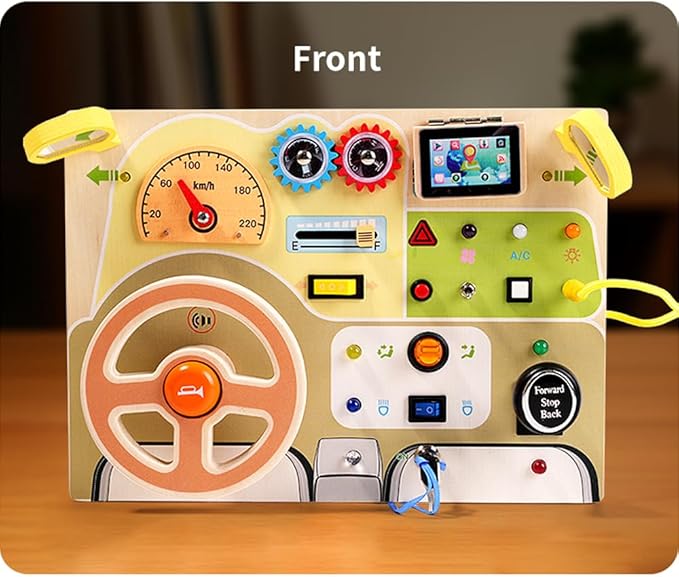 Montessori Busy Board for 1 2 3 4 Year Toddlers LED Light Up Switch Board Kids Sensory Button Toy