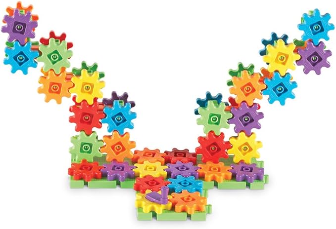 Learning Resources Gears! Gears! Gears! 100-Piece Deluxe Building Set - Ages 3+, Preschool Building Sets, Gears Toys for Kids, STEM Toys for Toddlers, Construction Toy Set