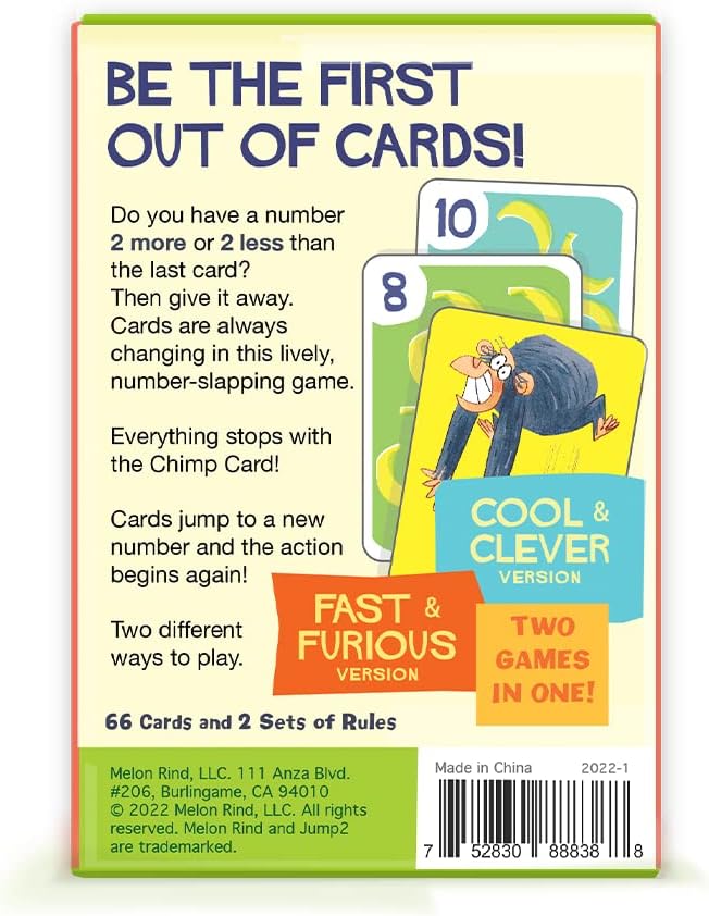 Melon Rind Jump 2, Math Game for Kids Learning Multiples of 2, Lively Card Game, a Fun Math Activity for Boosting Confidence, Quick and Easy Screenless Fun, Ages 6+