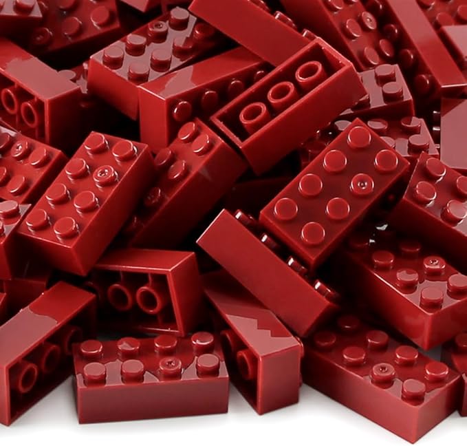 Feleph 2x4 Bricks Dark Red 320 Pieces Parts Classic Building kit Creative Play Set Basic Blocks Toy Accessories Compatible with 3001 Major Brands