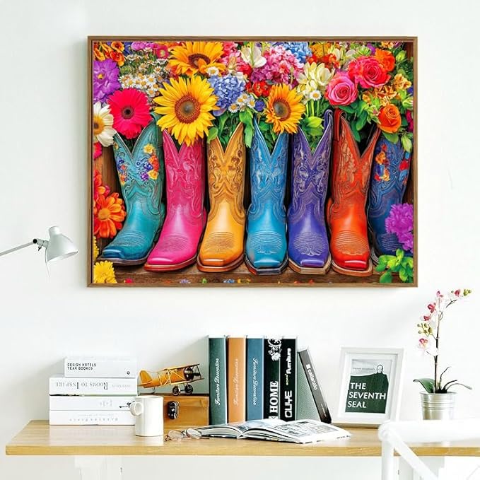500 Piece Puzzles for Adults Colorful Boots 20.5 x 15 Inch 500 Piece Jigsaw Puzzles for Kids Adults Puzzles 500 Pieces for Adult Holiday Educational Challenge Toy