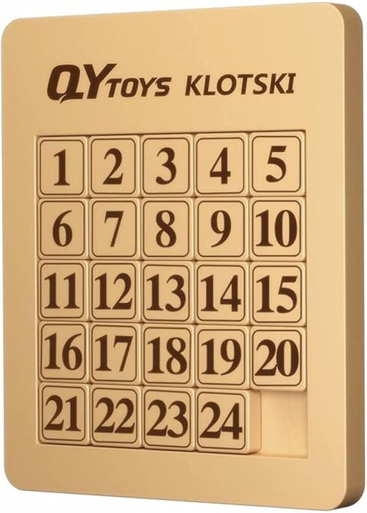 LiangCuber QY Toys 5x5 Klotski Puzzle Magnetic Sliding Number Puzzle ABS Brain Teasers Toy Tangram Jigsaw Intelligence (24-Digit Version)