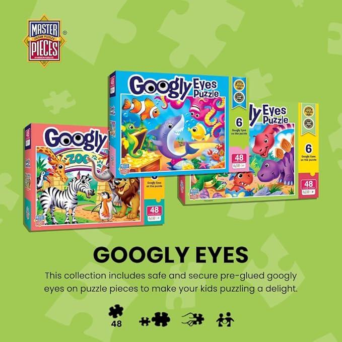 MasterPieces – 48 Piece Jigsaw Puzzle for Kids 4+ Years, Lil Shark with Googly Eyes, Educational and Fun Game, Gift Idea for Children, 19" x 14