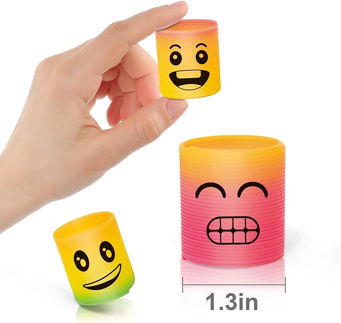 36 Pack Spring Rainbow Magic Fidget Stress Coil Mini Springs Bulk Toys Party Favor For Kids Birthday Carnival Prize Goodie Bag Stuffers For Boys Girls (Smile)