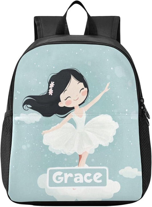 Cartoon Ballerina Toddler Backpack for Boys Girls 3-6 Small Preschool Backpacks for Kids Elementary Mini Bookbag for Preschool for School