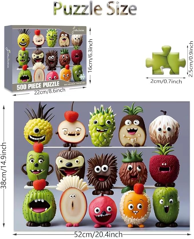 500 Pieces Jigsaw Puzzles for Adults and Teens and Kids Family Happy Games Puzzle Monster Series (Happy Fruits)