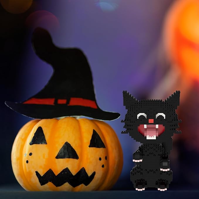 Larcele Micro Building Blocks Set, DIY Mini Building Toy Bricks for Age Over 12 Years, 1188 Pieces KLJM-05 (Black Cat 2)