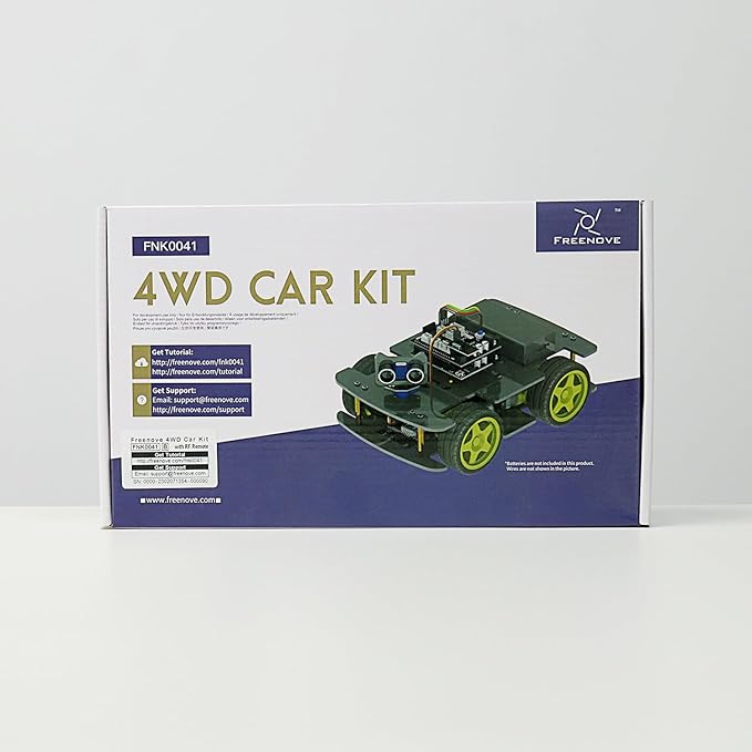 Freenove 4WD Car Kit with Remote (Compatible with Arduino IDE), Line Tracking, Obstacle Avoidance, Wireless Control App, Ultrasonic Sensor Motor Servo