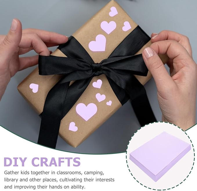 VOSAREA 100 Sheets of Light Purple Lilac Construction Paper - 8.25 x 11.67 Inch - Purple for Scrapbooking Crafts and Office Printing Projects