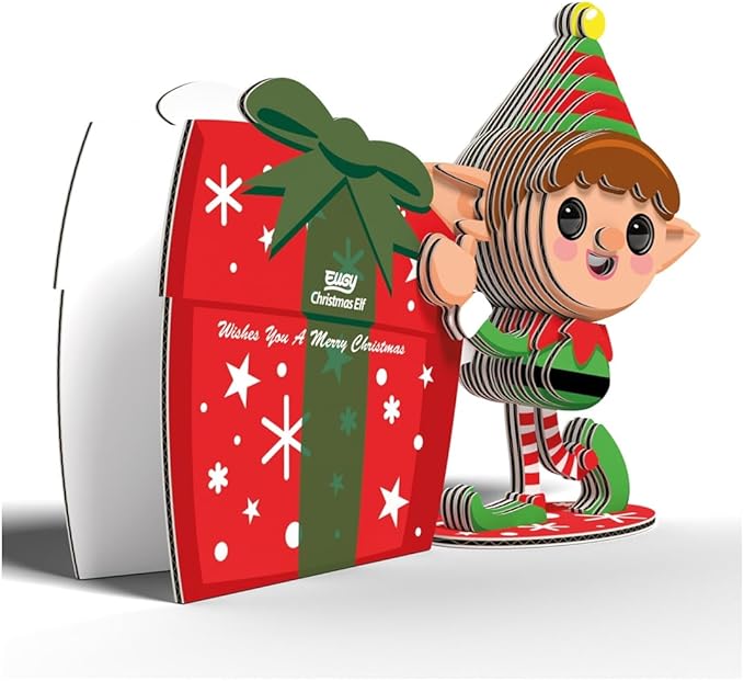 Eugy Christmas Elf 3D Puzzle, 38 Piece Eco-Friendly Educational Toy Puzzles for Boys, Girls & Kids Ages 6+