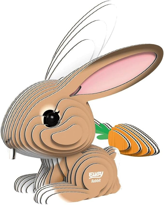Eugy Rabbit 3D Puzzle, 39 Piece Eco-Friendly Educational Toy Puzzles for Boys, Girls & Kids Ages 6+