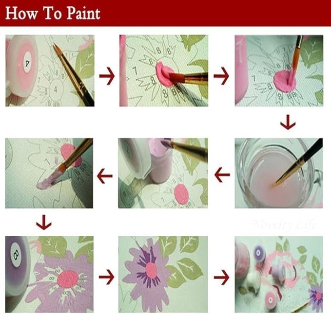 Tiger Paint by Numbers for Kids and Adults Framed Canvas, Paint by Number Canvas Number Painting by Numbers for Art Crafts for Adults, Colorful Tiger 12x16inch