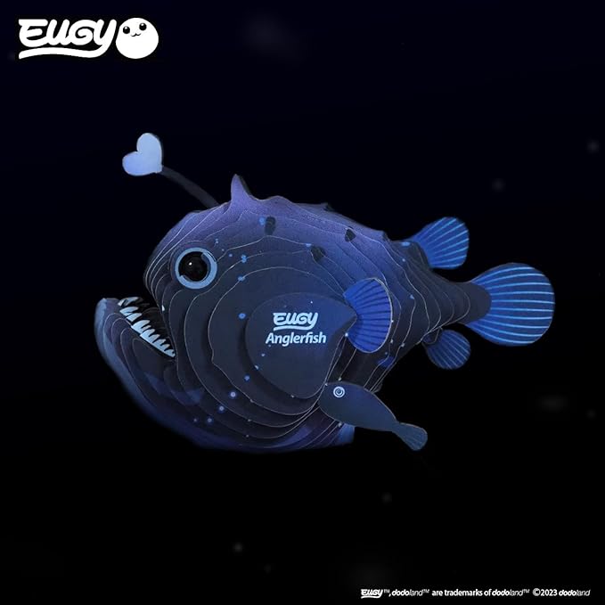 Eugy Anglerfish 3D Puzzle - 29 Piece Eco-Friendly Educational Toy Puzzle for Boys, Girls & Kids Ages 6+